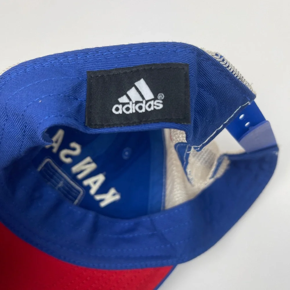 Kansas Adidas Trucker Hat Mens OSFA Blue NCAA Basketball Jayhawks Snapback EUC